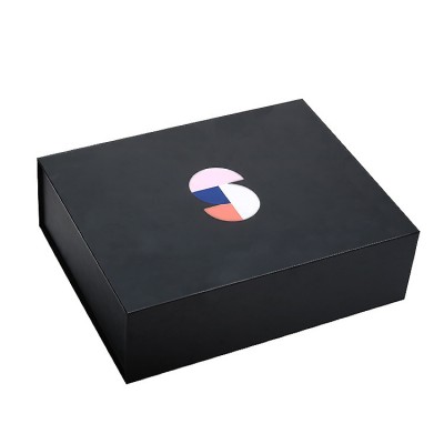 Custom luxury cardboard paper garment clothing apparel gift black packaging box