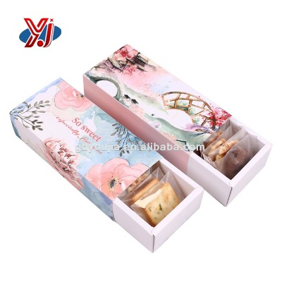 Cardboard sliding gift sweet box with insert cupcake chocolate box packaging