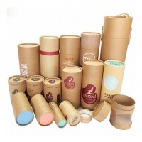 Custom Printed Creative Round Kraft Paper Tube Packaging For Food Packaging